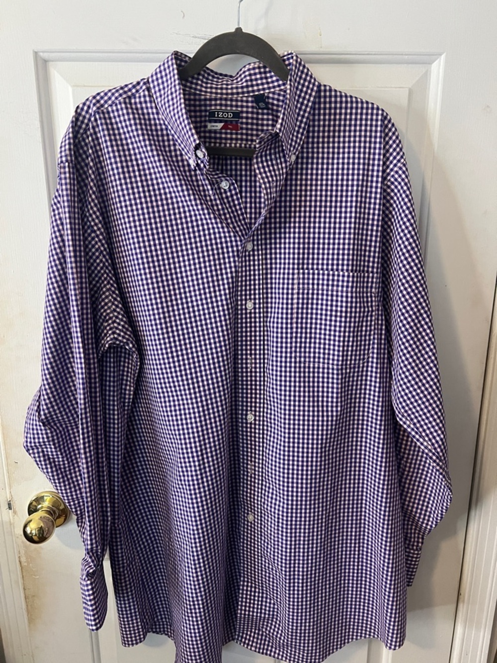 Izod Purple Gingham Button-Down Shirt